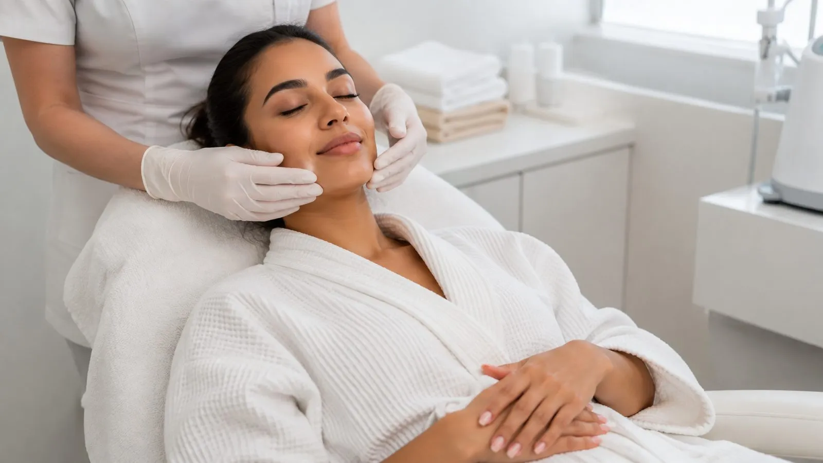 Glowing skin after a facial